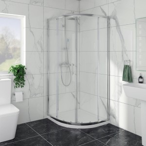 Ennerdale - 900 x 800mm Offset Quadrant Shower Enclosure - Chrome (Reversible Left/Right)