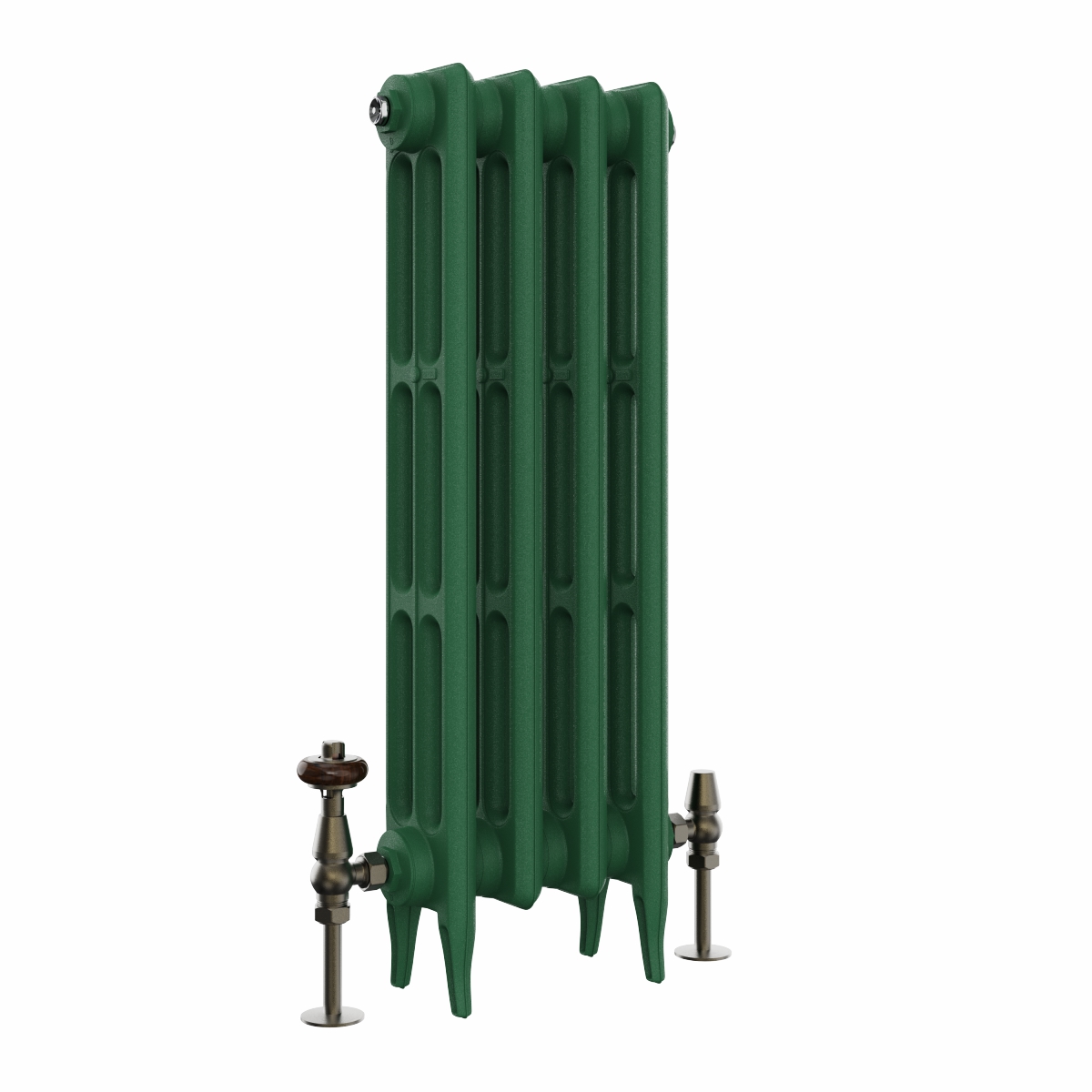 Classic  745 x 282mm  Farrow & Ball Duck Green Triple Column Cast Iron Radiator - 4 Sections
