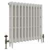 Classic  745 x 716mm  Porcelain White Triple Column Cast Iron Radiator - 11 Sections