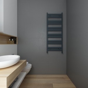 Carisa Soleil 1225 x 480mm Anthracite Designer Aluminium Towel Rail