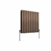 Karlstad 600 x 614mm Black Copper Double Horizontal Flat Panel Designer Radiator