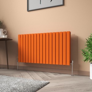 Karlstad 600 x 1158mm Bright Orange Double Flat Panel Horizontal Designer Radiator