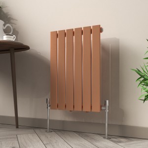 Karlstad 600 x 410mm Metallic Bronze Single Flat Panel Horizontal Designer Radiator