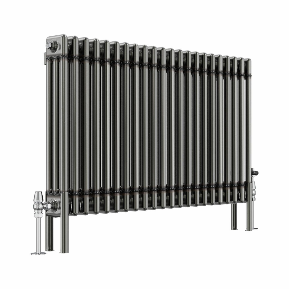 Bern 600 x 1010mm Raw Metal Triple Column Horizontal Traditional Radiator