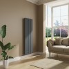 Lulea 1600 x 480mm Anthracite Single Vertical Flat Panel Radiator