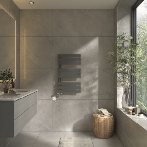 Kristiansund 824 x 500mm Dual Fuel Gunmetal Simple Electric Heated Towel Rail