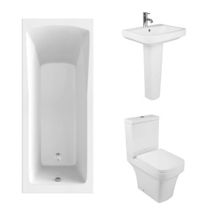 Avola Modern Bathroom Suite with Single Ended Bath - 1700 x 700mm