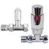 Designer Radiator 15mm Thermostatic Manual Chrome Straight Valve Pack