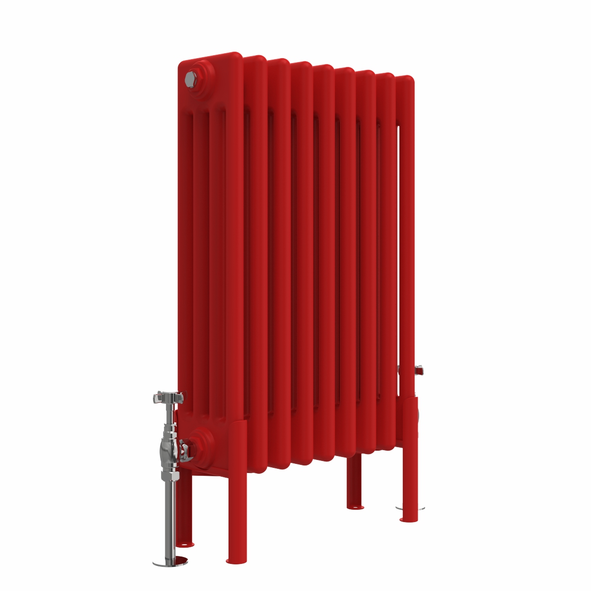 Bern 600 x 425mm Traditional Signal Red Horizontal Four Column Radiator