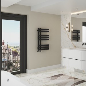 Koli 800 x 450 Designer Towel Rail - Black