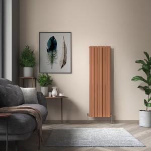 Karlstad 1800 x 546mm Metallic Bronze Double Flat Panel Vertical Designer Radiator