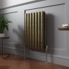 Norden 600 x 414mm Black Gold Double Horizontal Oval Column Designer Radiator