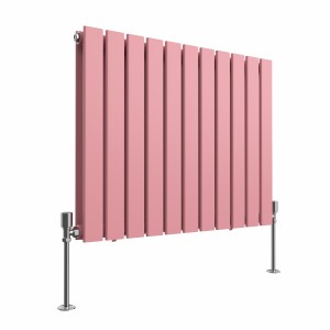 Karlstad 600 x 750mm Rose Pink Double Horizontal Flat Panel Designer Radiator