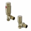 15mm Angled Thermostatic Designer Radiator Valves - Brushed Brass