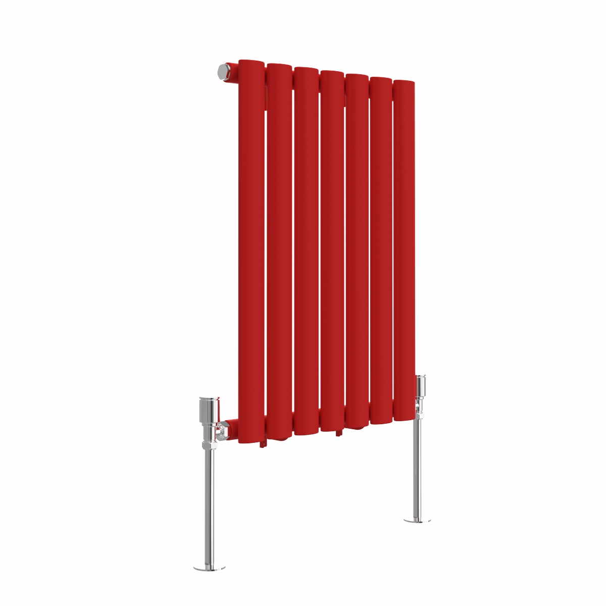 Norden 600 x 414mm Signal Red Single Oval Column Horizontal Designer Radiator