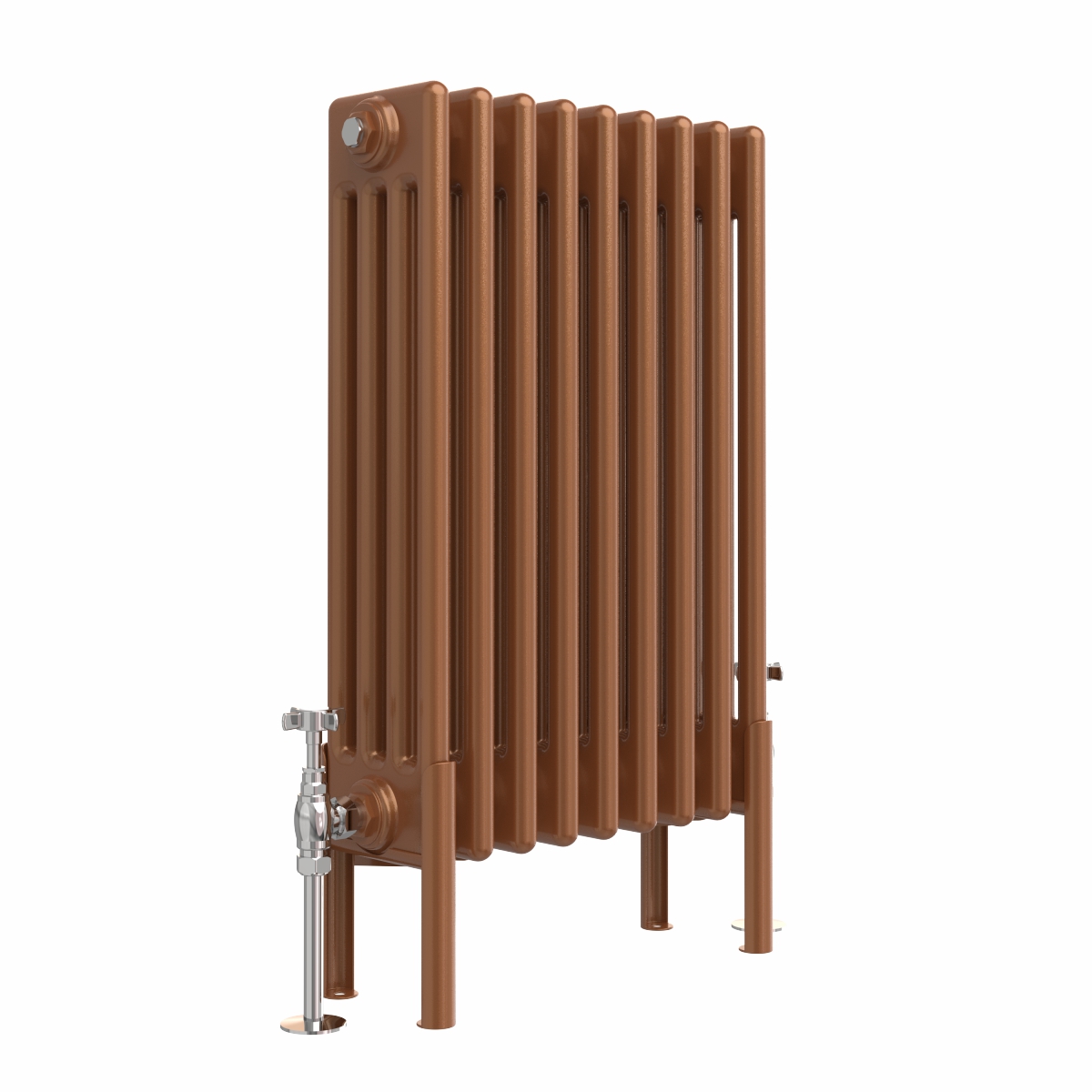 Bern 600 x 425mm Traditional Metallic Bronze Horizontal Four Column Radiator