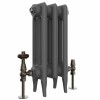 Classic  450 x 220mm  Farrow & Ball Railings Grey Triple Column Cast Iron Radiator - 3 Sections