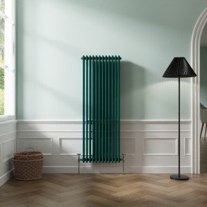 Bern 1500 x 560mm Blue Green Triple Vertical Column Radiator