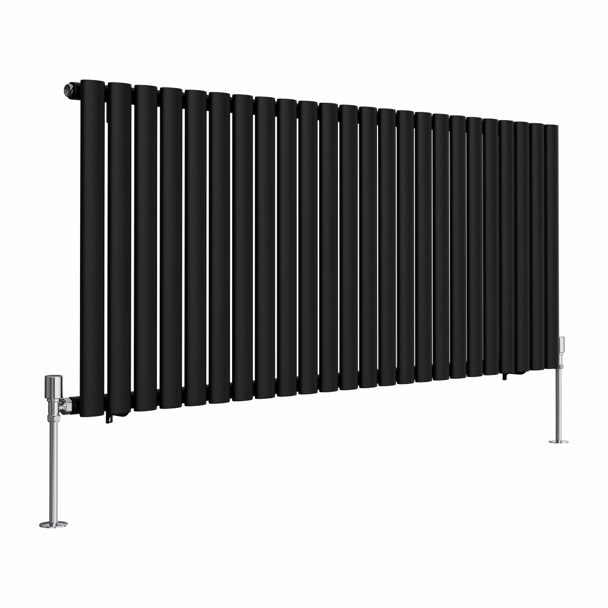 Norden 600 x 1417mm Black Single Horizontal Oval Tube Designer Radiator