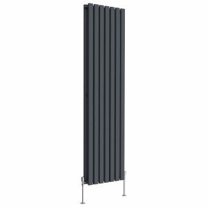 Lulea 1800 x 480mm Anthracite Double Vertical Flat Panel Designer Radiator