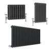 Bern - Anthracite Traditional Horizontal Triple Column Radiator - Choice of Size