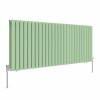 Norden 600 x 1594mm Pastel Green Double Oval Column Horizontal Designer Radiator