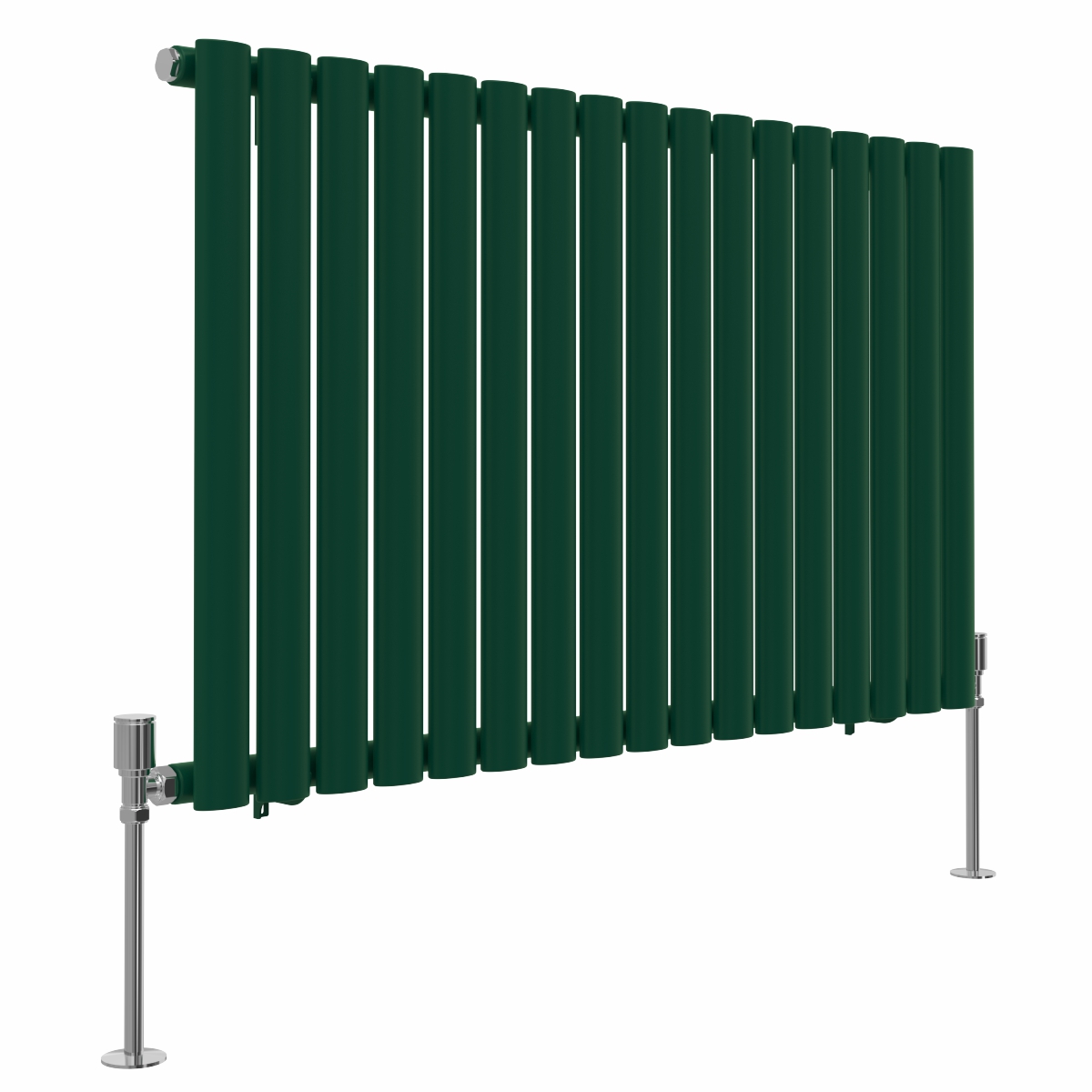 Norden 600 x 1004mm Moss Green Single Oval Column Horizontal Designer Radiator
