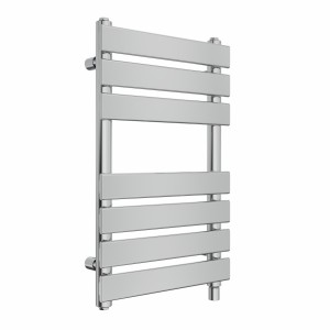Juva 650 x 400mm Chrome Flat Panel Simple Electric Heated Towel Rail