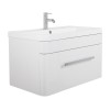 Homely White 800mm Wall Hung Vanity Unit & Basin with FREE Mirror