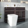 Calm Grey Right Hand Combination Vanity Unit Basin L Shape with Back to Wall Cordoba Square Toilet & Soft Close Seat & Concealed Cistern - 1100mm