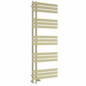 Koli 1600 x 600mm Dual Fuel Brushed Brass Simple Electric Heated Towel Rail