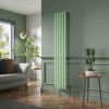 Lulea 1800 x 340mm Pastel Green Single Flat Panel Vertical Designer Radiator