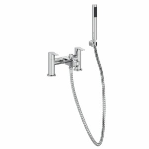 Tiber Modern Bath Shower Mixer Tap with Hand Shower - Chrome
