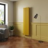 Norden 1800 x 473mm Zinc Yellow Double Vertical Oval Column Designer Radiator
