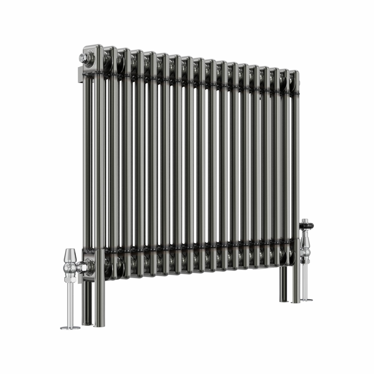 Bern 600 x 830mm Raw Metal Double Column Horizontal Traditional Radiator