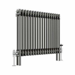 Bern 600 x 830mm Raw Metal Double Column Horizontal Traditional Radiator
