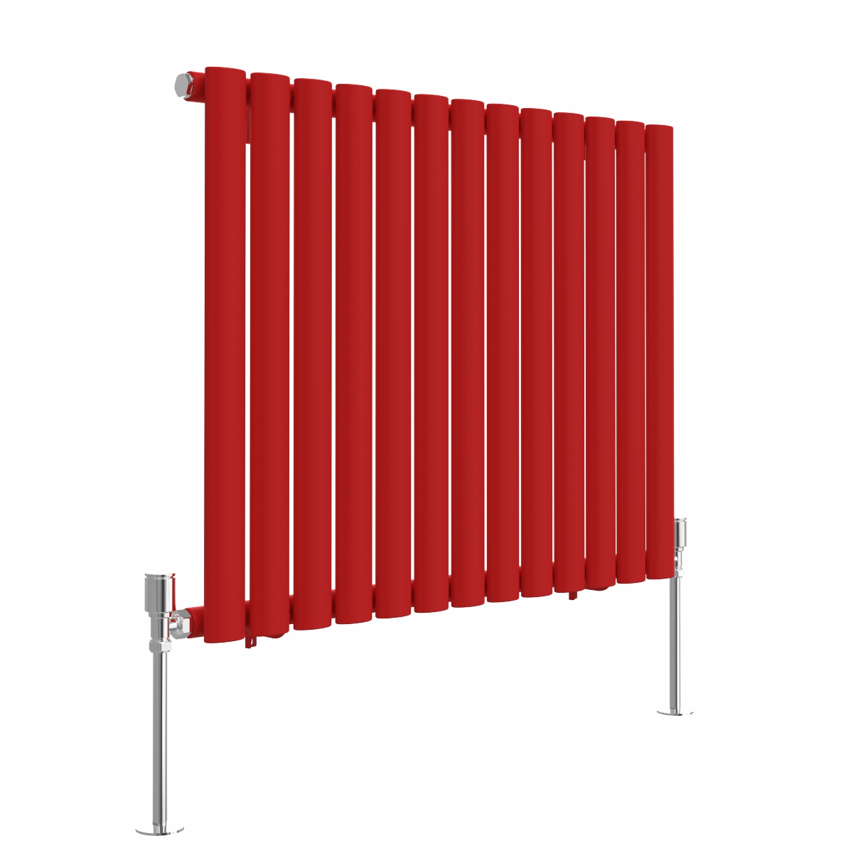 Norden 600 x 768mm Signal Red Single Oval Column Horizontal Designer Radiator