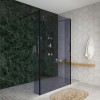 Wasdale 1215mm Black Smoked Walk Through Wet Room Screen with 215mm Hinged Return Screens