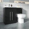 Calm Matt Black Left Hand Combination Vanity Unit Basin L Shape with Back to Wall Feel 600 Toilet & Soft Close Seat & Concealed Cistern - 1100mm