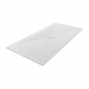 Terra - 2000x1000mm Slate Effect Rectangle Shower Tray White