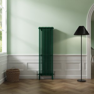 Bern 1500 x 470mm Traditional Moss Green Vertical Four Column Radiator