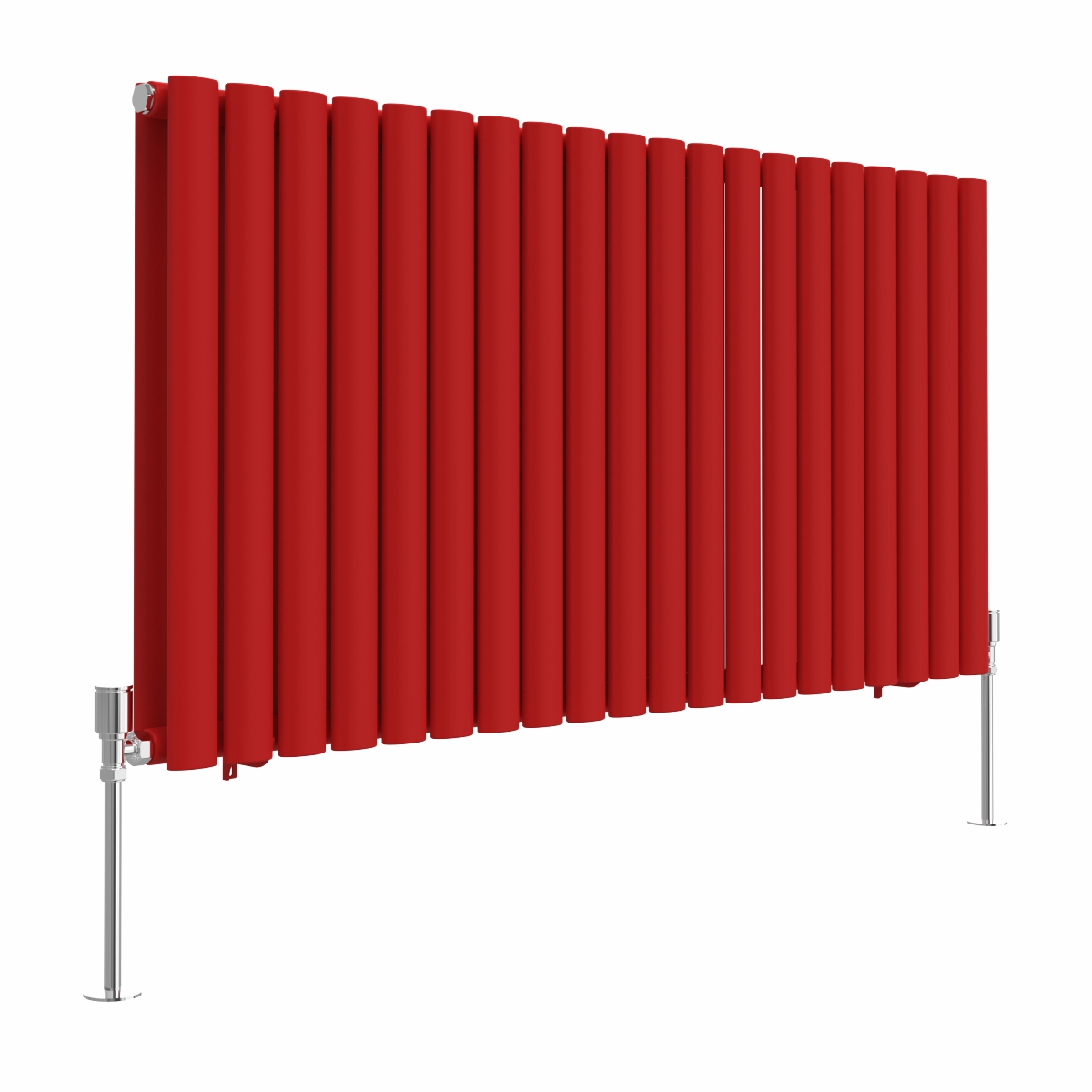 Norden 600 x 1181mm Signal Red Double Oval Column Horizontal Designer Radiator