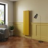 Norden 1600 x 473mm Zinc Yellow Double Vertical Oval Column Designer Radiator