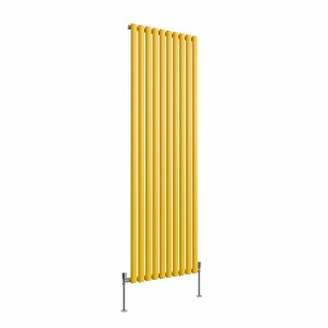 Norden 1800 x 591mm Zinc Yellow Single Vertical Oval Column Designer Radiator