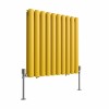 Norden 600 x 591mm Zinc Yellow Double Oval Column Horizontal Designer Radiator