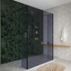 Wasdale 1400mm Black Smoked Walk Through Wet Room Screen with 300mm Hinged Return Screens