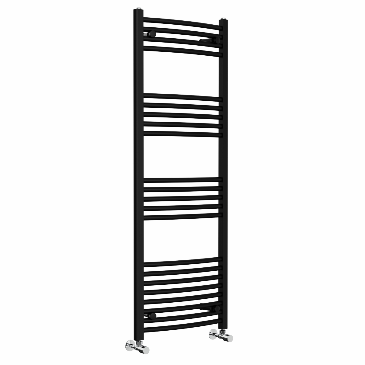 Fjord 1400 x 500mm Curved Black Heated Towel Rail