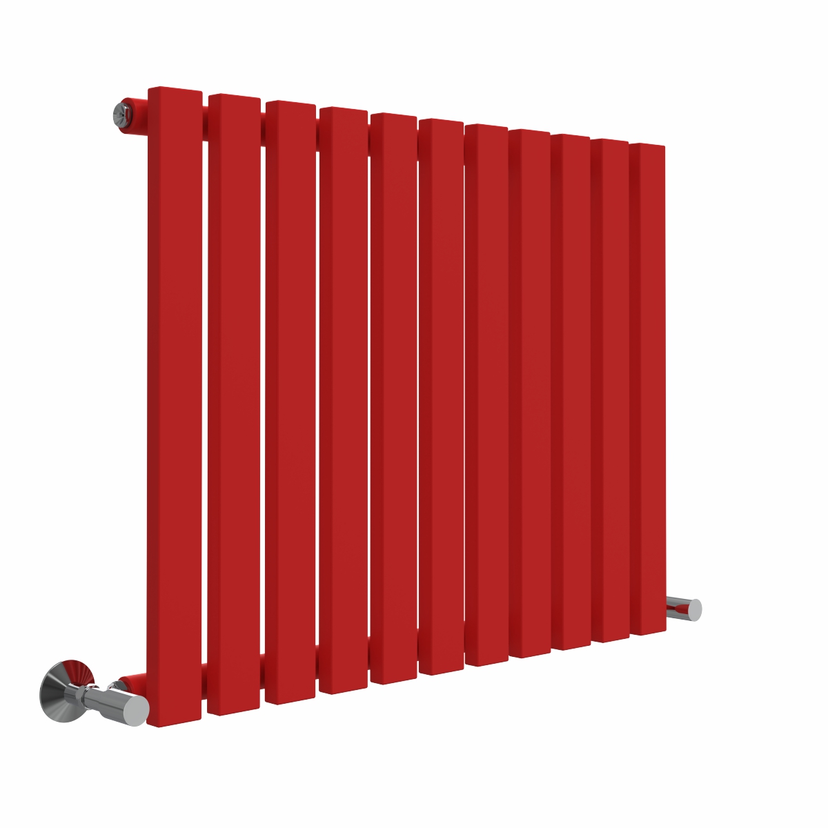 Lulea 600 x 760mm Signal Red Single Flat Panel Horizontal Designer Radiator