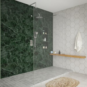 Wasdale 1400mm Chrome Walk Through Wet Room Screen With L-Shape Support Arms