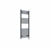 Fjord 1200 x 500mm Curved Anthracite Thermostatic Touch Control Electric Heated Towel Rail